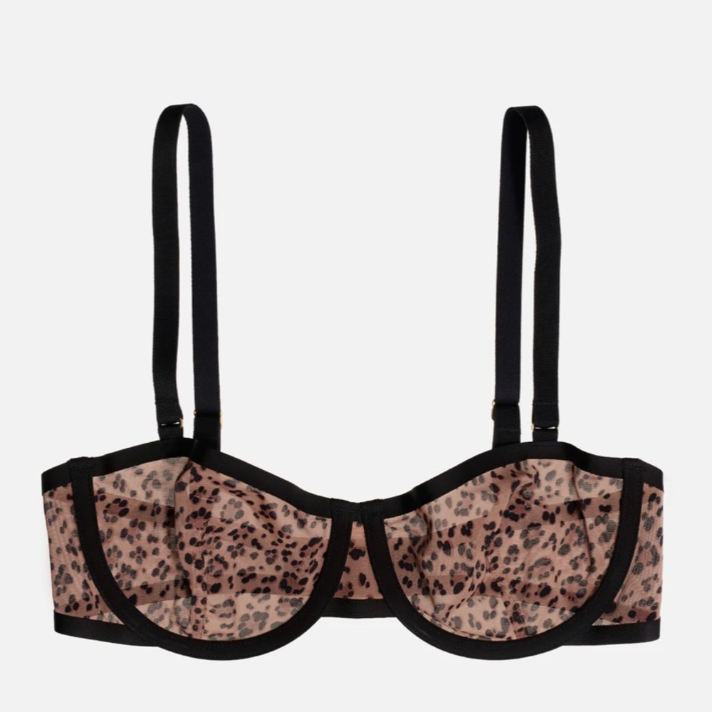 CUUP The Balconette Bra- Mesh, Leopard